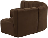 Arc Brown Velvet Modular Sofa 103Brown-S5A Meridian Furniture