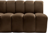 Arc Brown Velvet Modular Sofa 103Brown-S5A Meridian Furniture