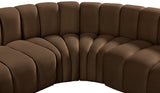 Arc Brown Velvet Modular Sofa 103Brown-S5A Meridian Furniture