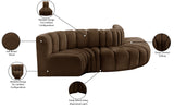 Arc Brown Velvet Modular Sofa 103Brown-S5B Meridian Furniture