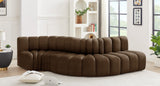 Arc Brown Velvet Modular Sofa 103Brown-S5B Meridian Furniture