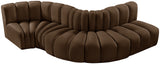 Arc Brown Velvet Modular Sofa 103Brown-S5B Meridian Furniture