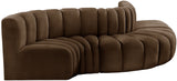 Arc Brown Velvet Modular Sofa 103Brown-S5B Meridian Furniture