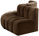 Arc Brown Velvet Modular Sofa 103Brown-S5B Meridian Furniture