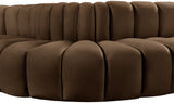 Arc Brown Velvet Modular Sofa 103Brown-S5B Meridian Furniture