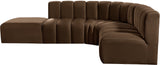 Arc Brown Velvet Modular Sofa 103Brown-S5C Meridian Furniture