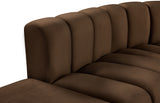 Arc Brown Velvet Modular Sofa 103Brown-S5C Meridian Furniture