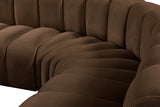 Arc Brown Velvet Modular Sofa 103Brown-S5C Meridian Furniture