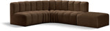 Arc Brown Velvet Modular Sofa 103Brown-S5C Meridian Furniture