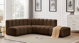 Arc Brown Velvet Modular Sofa 103Brown-S5C Meridian Furniture