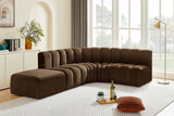 Arc Brown Velvet Modular Sofa 103Brown-S5C Meridian Furniture