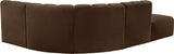 Arc Brown Velvet Modular Sofa 103Brown-S5C Meridian Furniture