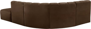 Arc Brown Velvet Modular Sofa 103Brown-S5C Meridian Furniture