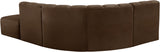 Arc Brown Velvet Modular Sofa 103Brown-S5C Meridian Furniture