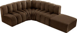 Arc Brown Velvet Modular Sofa 103Brown-S5C Meridian Furniture