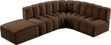 Arc Brown Velvet Modular Sofa 103Brown-S5C Meridian Furniture