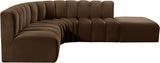 Arc Brown Velvet Modular Sofa 103Brown-S5C Meridian Furniture