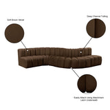 Arc Brown Velvet Modular Sofa 103Brown-S6A Meridian Furniture