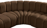 Arc Brown Velvet Modular Sofa 103Brown-S6A Meridian Furniture