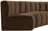 Arc Brown Velvet Modular Sofa 103Brown-S6A Meridian Furniture