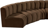 Arc Brown Velvet Modular Sofa 103Brown-S6A Meridian Furniture