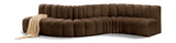 Arc Brown Velvet Modular Sofa 103Brown-S6A Meridian Furniture