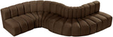 Arc Brown Velvet Modular Sofa 103Brown-S6A Meridian Furniture