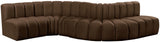 Arc Brown Velvet Modular Sofa 103Brown-S6A Meridian Furniture