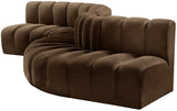 Arc Brown Velvet Modular Sofa 103Brown-S6A Meridian Furniture