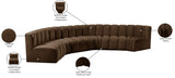 Arc Brown Velvet Modular Sofa 103Brown-S6B Meridian Furniture