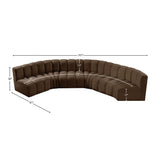 Arc Brown Velvet Modular Sofa 103Brown-S6B Meridian Furniture