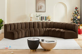 Arc Brown Velvet Modular Sofa 103Brown-S6B Meridian Furniture