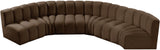 Arc Brown Velvet Modular Sofa 103Brown-S6B Meridian Furniture