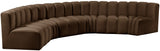 Arc Brown Velvet Modular Sofa 103Brown-S6B Meridian Furniture