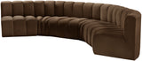 Arc Brown Velvet Modular Sofa 103Brown-S6B Meridian Furniture