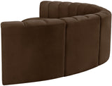 Arc Brown Velvet Modular Sofa 103Brown-S6B Meridian Furniture