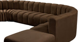 Arc Brown Velvet Modular Sofa 103Brown-S6C Meridian Furniture