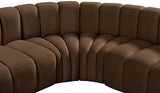 Arc Brown Velvet Modular Sofa 103Brown-S6C Meridian Furniture