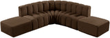 Arc Brown Velvet Modular Sofa 103Brown-S6C Meridian Furniture