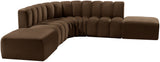 Arc Brown Velvet Modular Sofa 103Brown-S6C Meridian Furniture