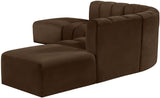 Arc Brown Velvet Modular Sofa 103Brown-S6C Meridian Furniture