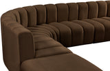 Arc Brown Velvet Modular Sofa 103Brown-S6C Meridian Furniture