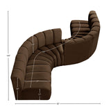 Arc Brown Velvet Modular Sofa 103Brown-S6D Meridian Furniture