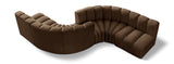 Arc Brown Velvet Modular Sofa 103Brown-S6D Meridian Furniture