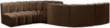 Arc Brown Velvet Modular Sofa 103Brown-S6D Meridian Furniture