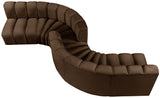 Arc Brown Velvet Modular Sofa 103Brown-S6D Meridian Furniture