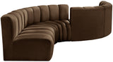 Arc Brown Velvet Modular Sofa 103Brown-S6D Meridian Furniture