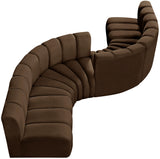 Arc Brown Velvet Modular Sofa 103Brown-S6D Meridian Furniture