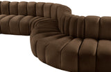 Arc Brown Velvet Modular Sofa 103Brown-S6D Meridian Furniture