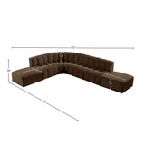 Arc Brown Velvet Modular Sofa 103Brown-S7A Meridian Furniture